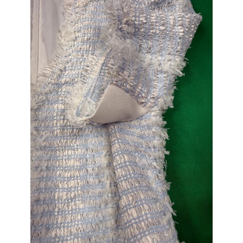 Carlisle Collection white & blue tweed short sleeve Old Money dress Size 0 - Picture 6 of 12